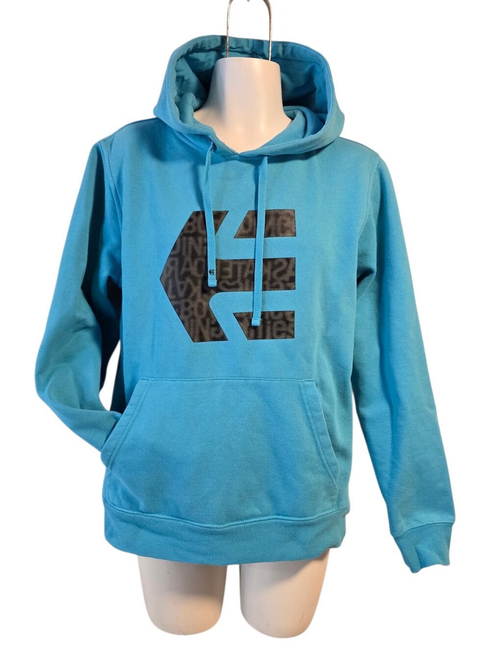 Etnies Turquoise Logo Pullover Hoodie Size Small